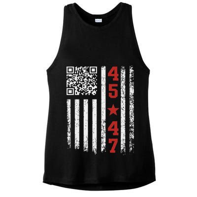Funny Qr President Trump Dance Code Ladies PosiCharge Tri-Blend Wicking Tank