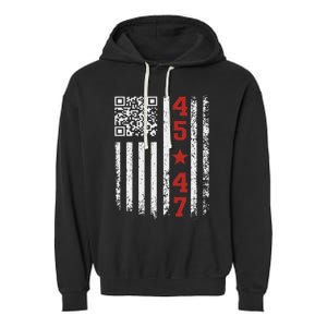 Funny Qr President Trump Dance Code Garment-Dyed Fleece Hoodie