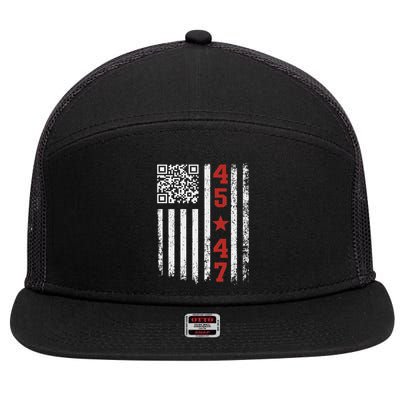 Funny Qr President Trump Dance Code 7 Panel Mesh Trucker Snapback Hat