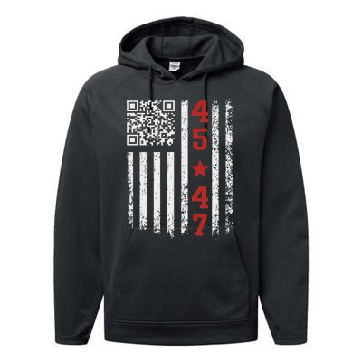 Funny Qr President Trump Dance Code Performance Fleece Hoodie