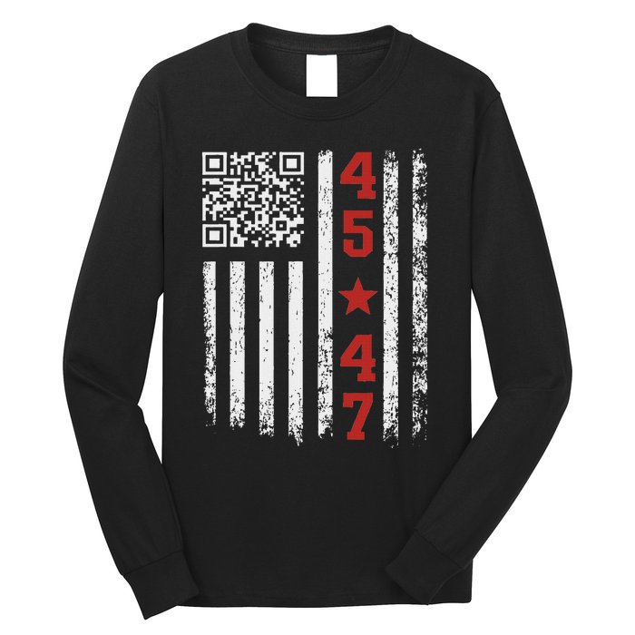 Funny Qr President Trump Dance Code Long Sleeve Shirt