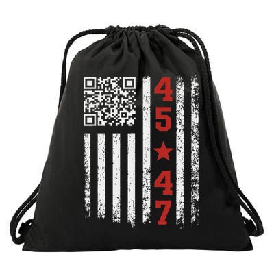 Funny Qr President Trump Dance Code Drawstring Bag