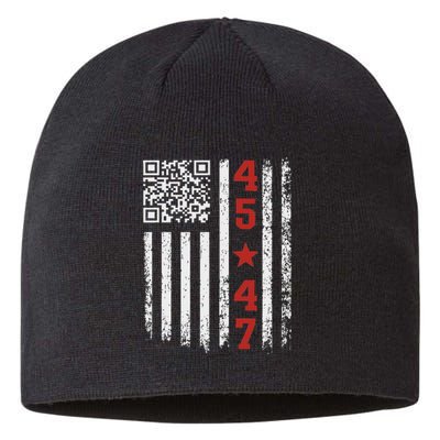 Funny Qr President Trump Dance Code Sustainable Beanie