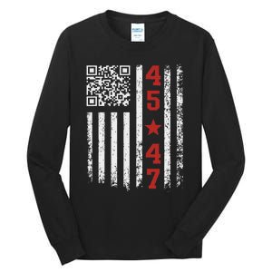 Funny Qr President Trump Dance Code Tall Long Sleeve T-Shirt