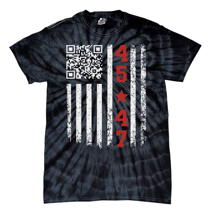 Funny Qr President Trump Dance Code Tie-Dye T-Shirt