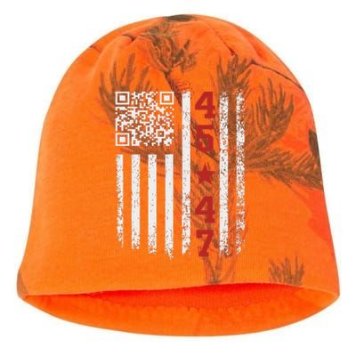 Funny Qr President Trump Dance Code Kati - Camo Knit Beanie