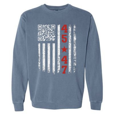 Funny Qr President Trump Dance Code Garment-Dyed Sweatshirt