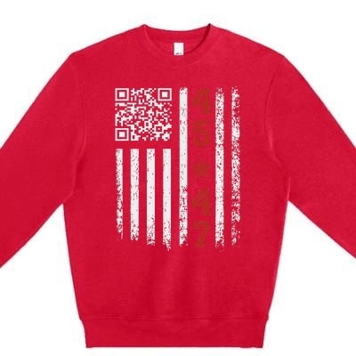 Funny Qr President Trump Dance Code Premium Crewneck Sweatshirt