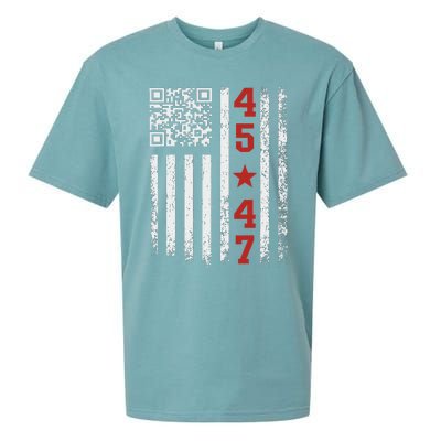 Funny Qr President Trump Dance Code Sueded Cloud Jersey T-Shirt