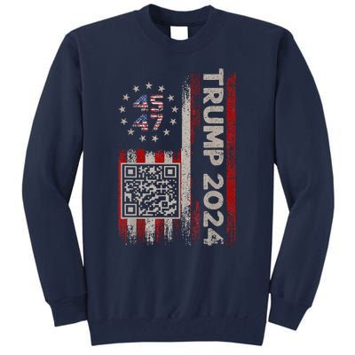 Funny Qr President Trump Dance Code Trump 4547 Tall Sweatshirt