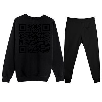 Funny Qr President Trump 45/47 Trump Dancing Code (Back) Premium Crewneck Sweatsuit Set