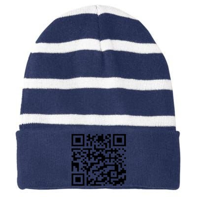 Funny Qr President Trump 45/47 Trump Dancing Code (Back) Striped Beanie with Solid Band