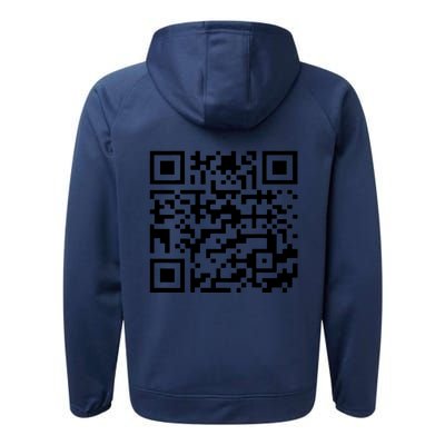 Funny Qr President Trump 45/47 Trump Dancing Code (Back) Performance Fleece Hoodie