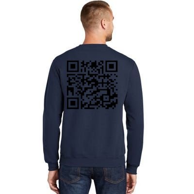 Funny Qr President Trump 45/47 Trump Dancing Code (Back) Tall Sweatshirt