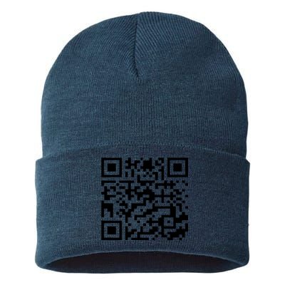 Funny Qr President Trump 45/47 Trump Dancing Code (Back) Sustainable Knit Beanie