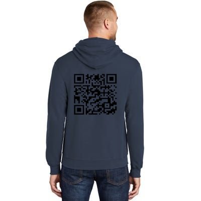 Funny Qr President Trump 45/47 Trump Dancing Code (Back) Tall Hoodie