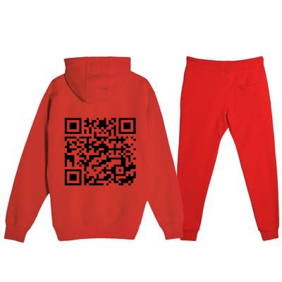 Funny Qr President Trump 45/47 Trump Dancing Code (Back) Premium Hooded Sweatsuit Set