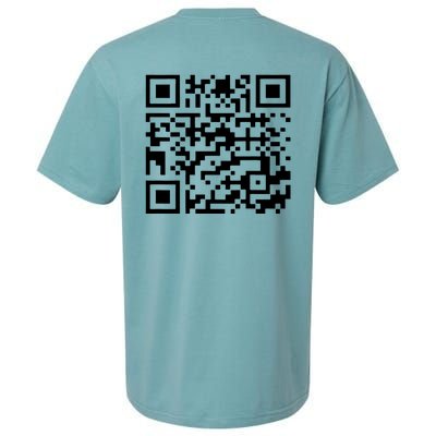 Funny Qr President Trump 45/47 Trump Dancing Code (Back) Sueded Cloud Jersey T-Shirt