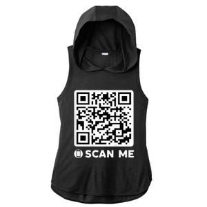 Funny Qr President Trump Dancing Code 4547 Ladies PosiCharge Tri-Blend Wicking Draft Hoodie Tank