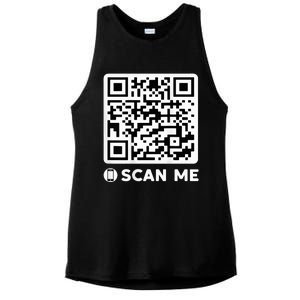 Funny Qr President Trump Dancing Code 4547 Ladies PosiCharge Tri-Blend Wicking Tank