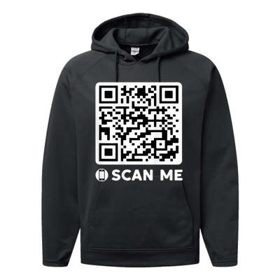 Funny Qr President Trump Dancing Code 4547 Performance Fleece Hoodie