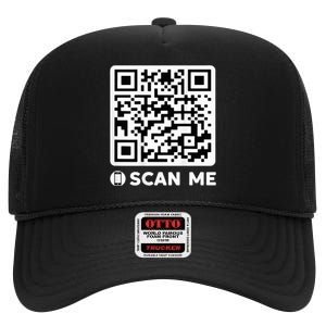 Funny Qr President Trump Dancing Code 4547 High Crown Mesh Back Trucker Hat