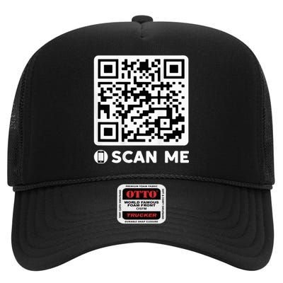 Funny Qr President Trump Dancing Code 4547 High Crown Mesh Back Trucker Hat