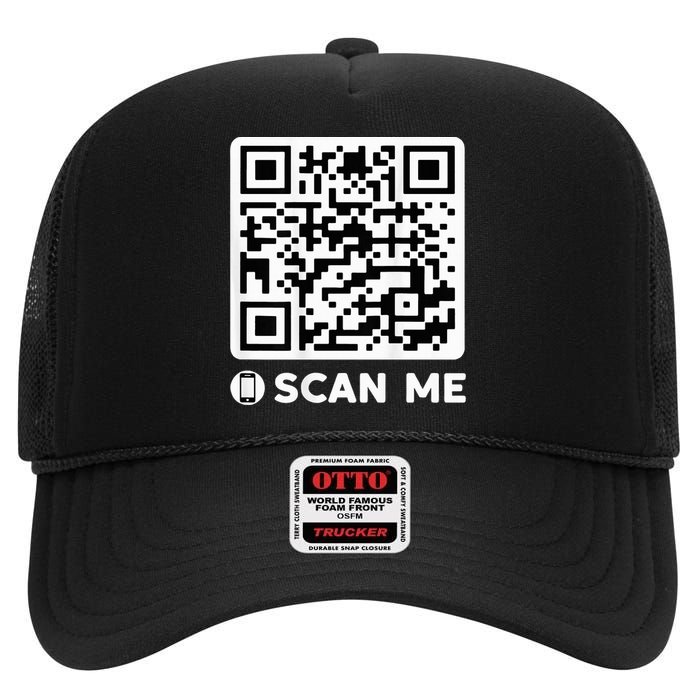 Funny Qr President Trump Dancing Code 4547 High Crown Mesh Back Trucker Hat