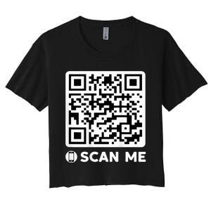 Funny Qr President Trump Dancing Code 4547 Women's Crop Top Tee