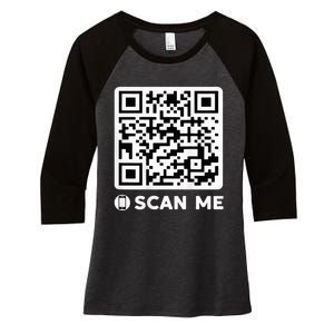 Funny Qr President Trump Dancing Code 4547 Women's Tri-Blend 3/4-Sleeve Raglan Shirt