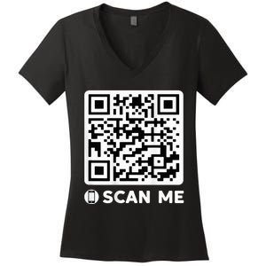 Funny Qr President Trump Dancing Code 4547 Women's V-Neck T-Shirt