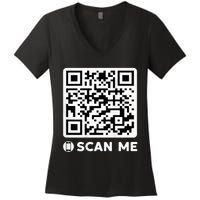 Funny Qr President Trump Dancing Code 4547 Women's V-Neck T-Shirt