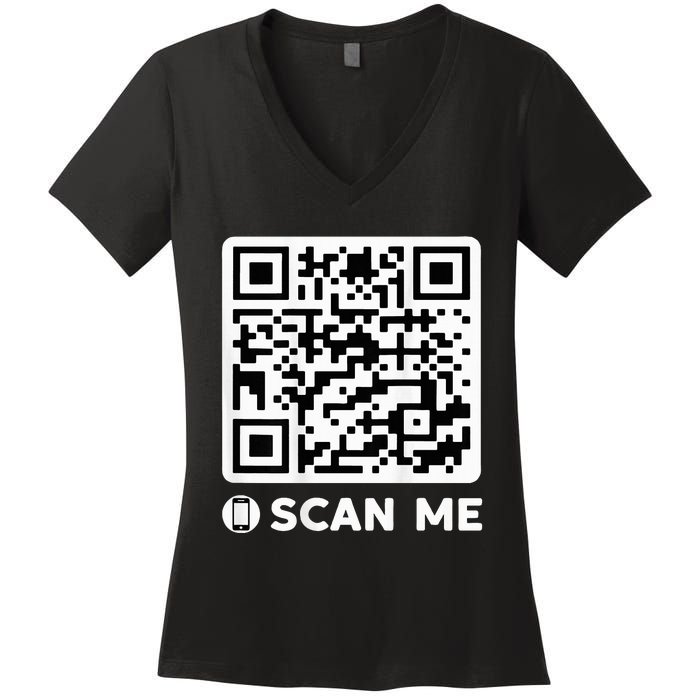 Funny Qr President Trump Dancing Code 4547 Women's V-Neck T-Shirt