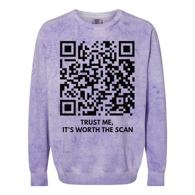 Funny Qr President Trump Dance Code Colorblast Crewneck Sweatshirt