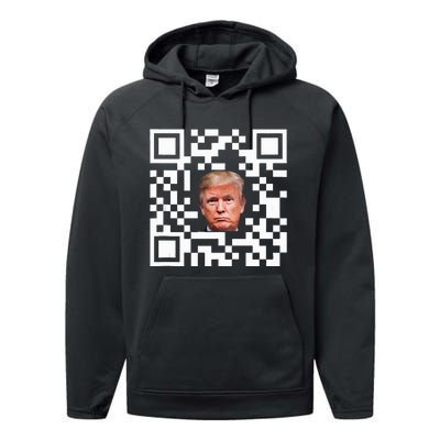 Funny Qr President Trump Dance Code Performance Fleece Hoodie