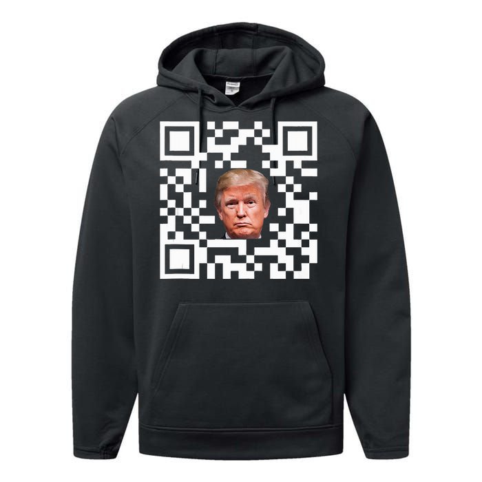 Funny Qr President Trump Dance Code Performance Fleece Hoodie