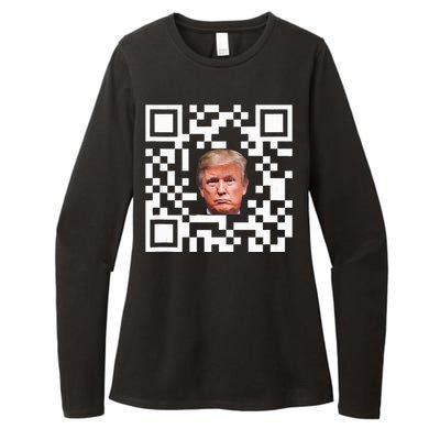 Funny Qr President Trump Dance Code Womens CVC Long Sleeve Shirt