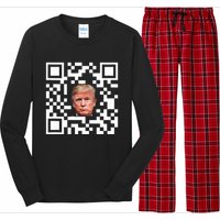 Funny Qr President Trump Dance Code Long Sleeve Pajama Set