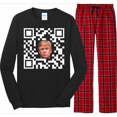 Funny Qr President Trump Dance Code Long Sleeve Pajama Set