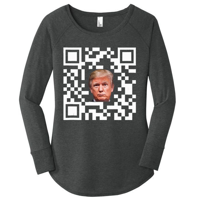 Funny Qr President Trump Dance Code Women's Perfect Tri Tunic Long Sleeve Shirt