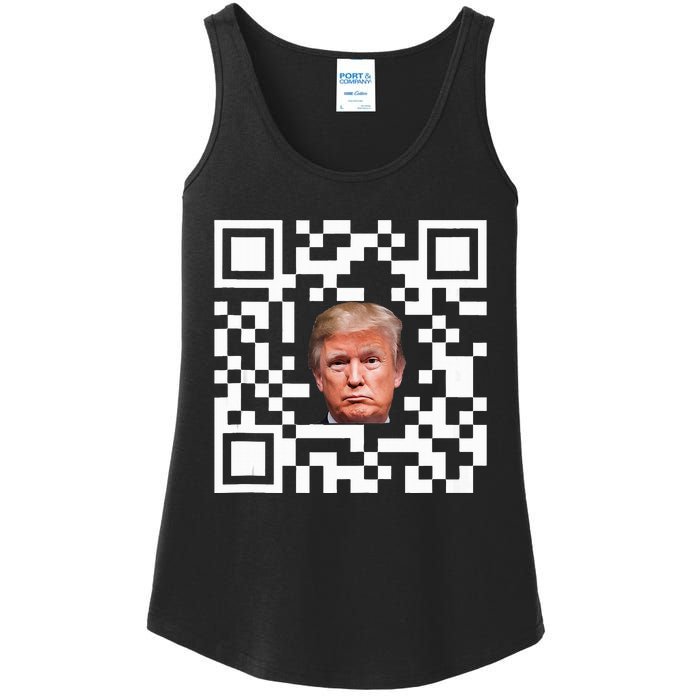 Funny Qr President Trump Dance Code Ladies Essential Tank