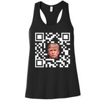 Funny Qr President Trump Dance Code Women's Racerback Tank