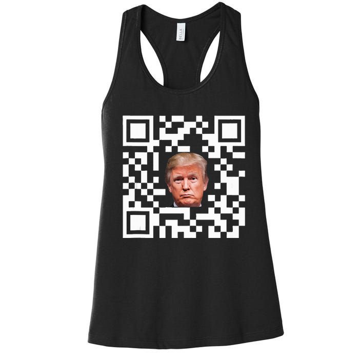 Funny Qr President Trump Dance Code Women's Racerback Tank