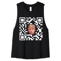 Funny Qr President Trump Dance Code Women's Racerback Cropped Tank