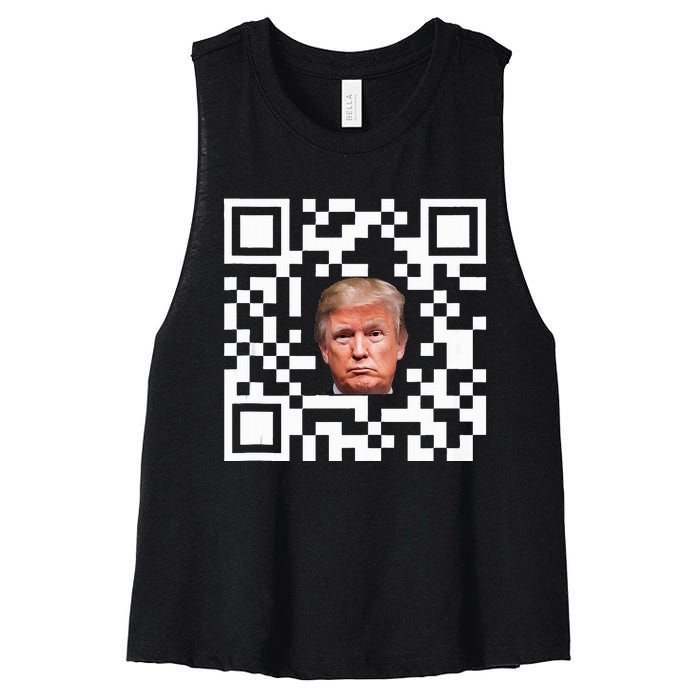 Funny Qr President Trump Dance Code Women's Racerback Cropped Tank