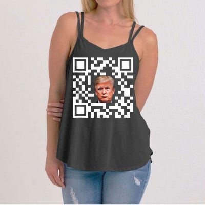 Funny Qr President Trump Dance Code Women's Strappy Tank