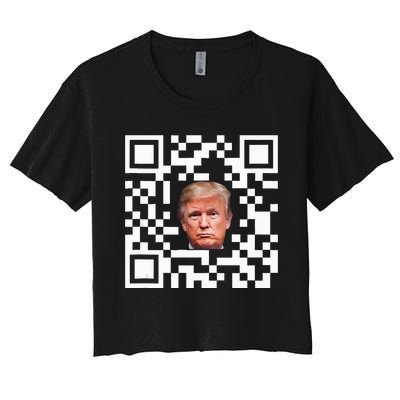 Funny Qr President Trump Dance Code Women's Crop Top Tee