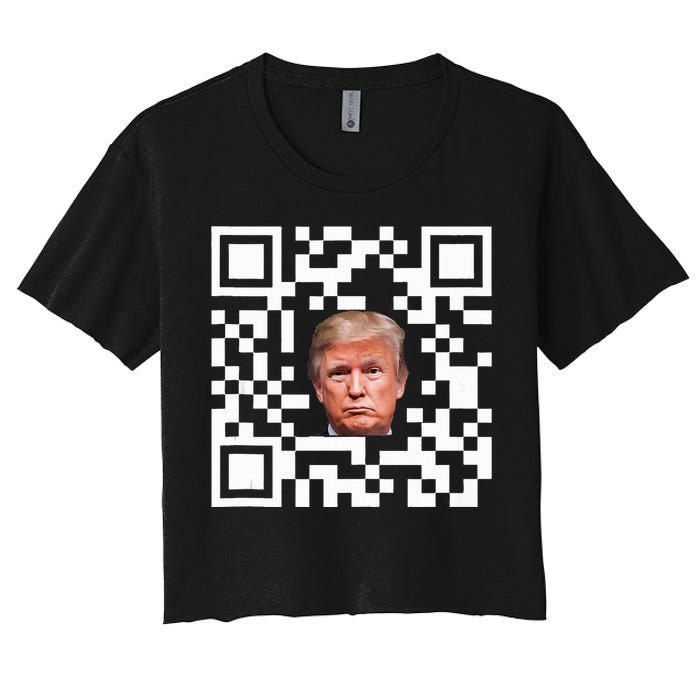 Funny Qr President Trump Dance Code Women's Crop Top Tee