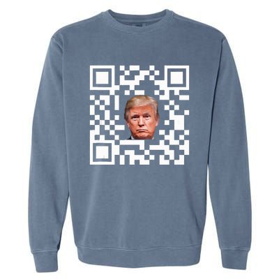 Funny Qr President Trump Dance Code Garment-Dyed Sweatshirt