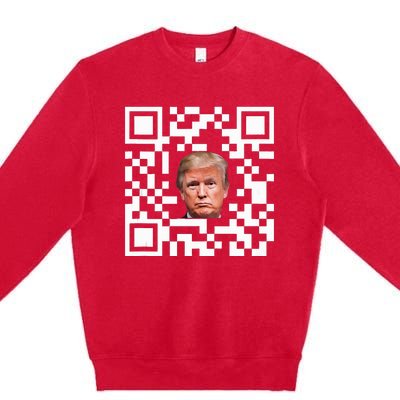 Funny Qr President Trump Dance Code Premium Crewneck Sweatshirt